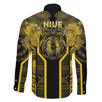 Niue The Rock Family Matching Off The Shoulder Long Sleeve Dress and Hawaiian Shirt The Island Of The Uga - Polynesian Pride