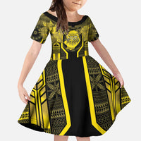 Niue The Rock Family Matching Off Shoulder Maxi Dress and Hawaiian Shirt The Island Of The Uga - Polynesian Pride