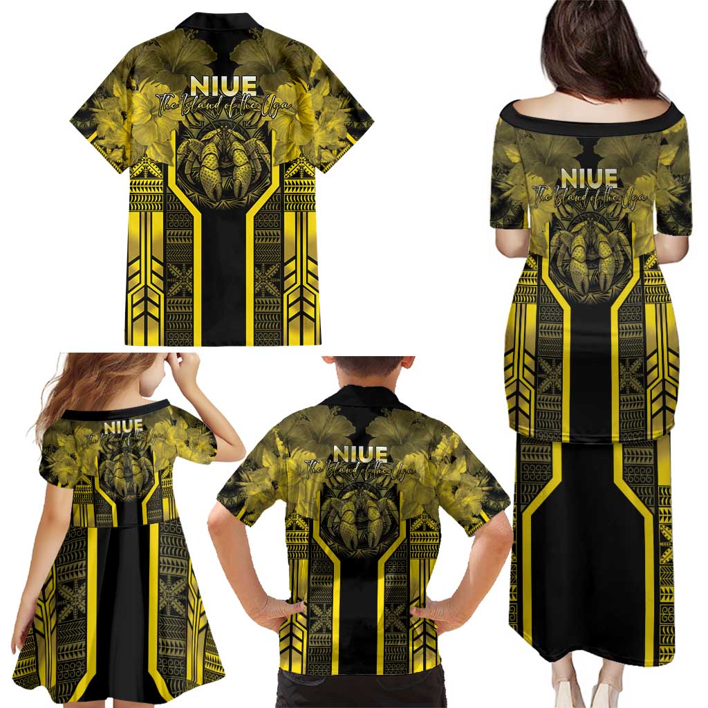 Niue The Rock Family Matching Puletasi and Hawaiian Shirt The Island Of The Uga - Polynesian Pride