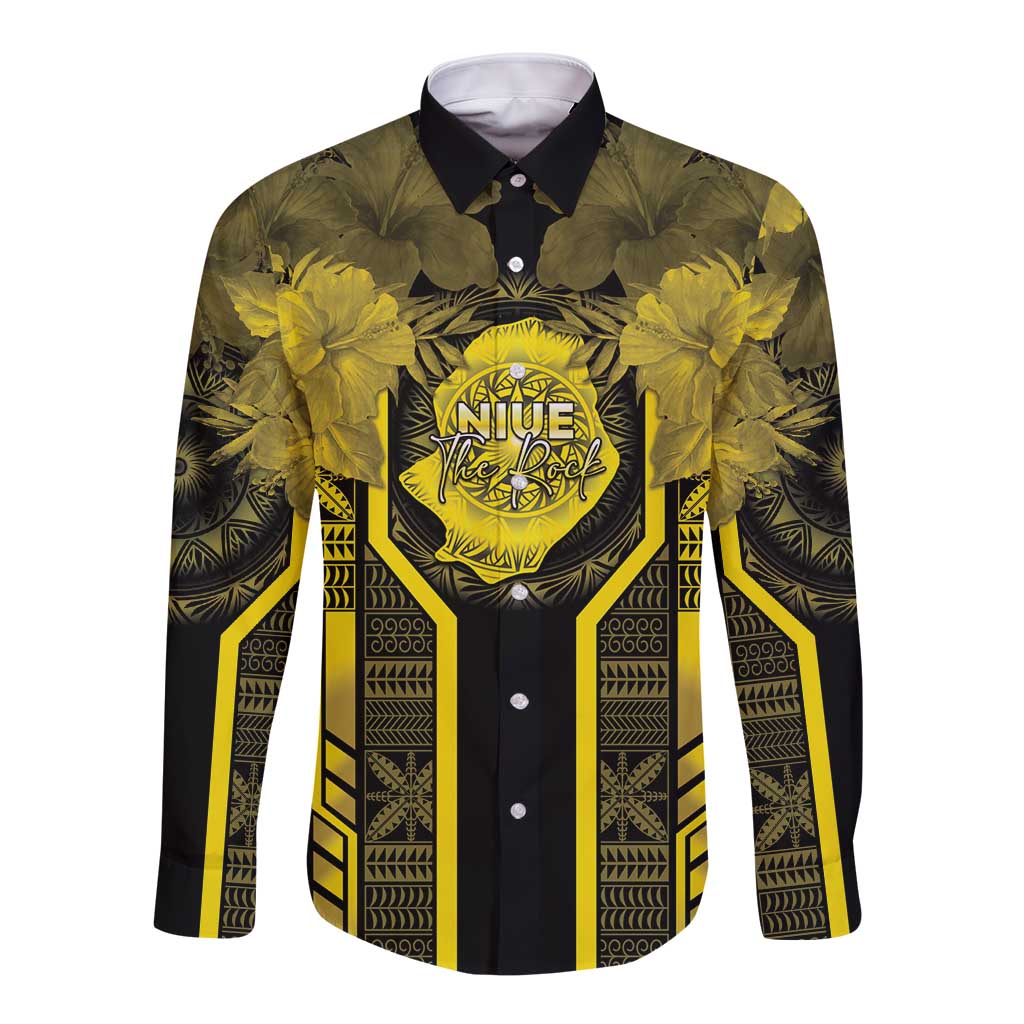 Niue The Rock Long Sleeve Button Shirt The Island Of The Uga - Polynesian Pride