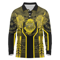Niue The Rock Long Sleeve Polo Shirt The Island Of The Uga - Polynesian Pride