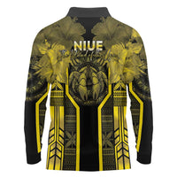 Niue The Rock Long Sleeve Polo Shirt The Island Of The Uga - Polynesian Pride