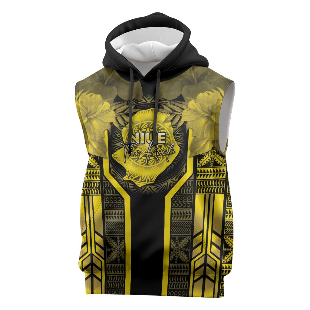 Niue The Rock Sleeveless Hoodie The Island Of The Uga LT05 Black - Polynesian Pride