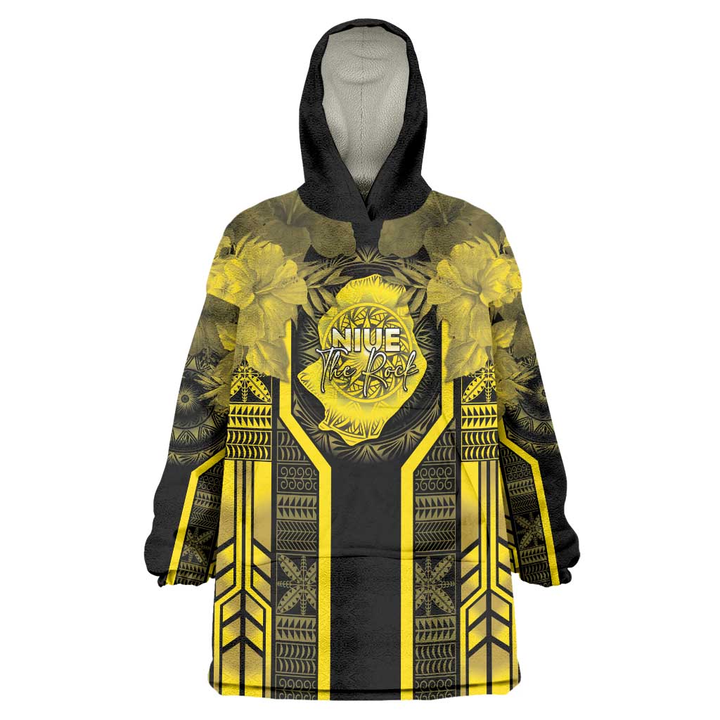 Niue The Rock Wearable Blanket Hoodie The Island Of The Uga LT05 One Size Black - Polynesian Pride