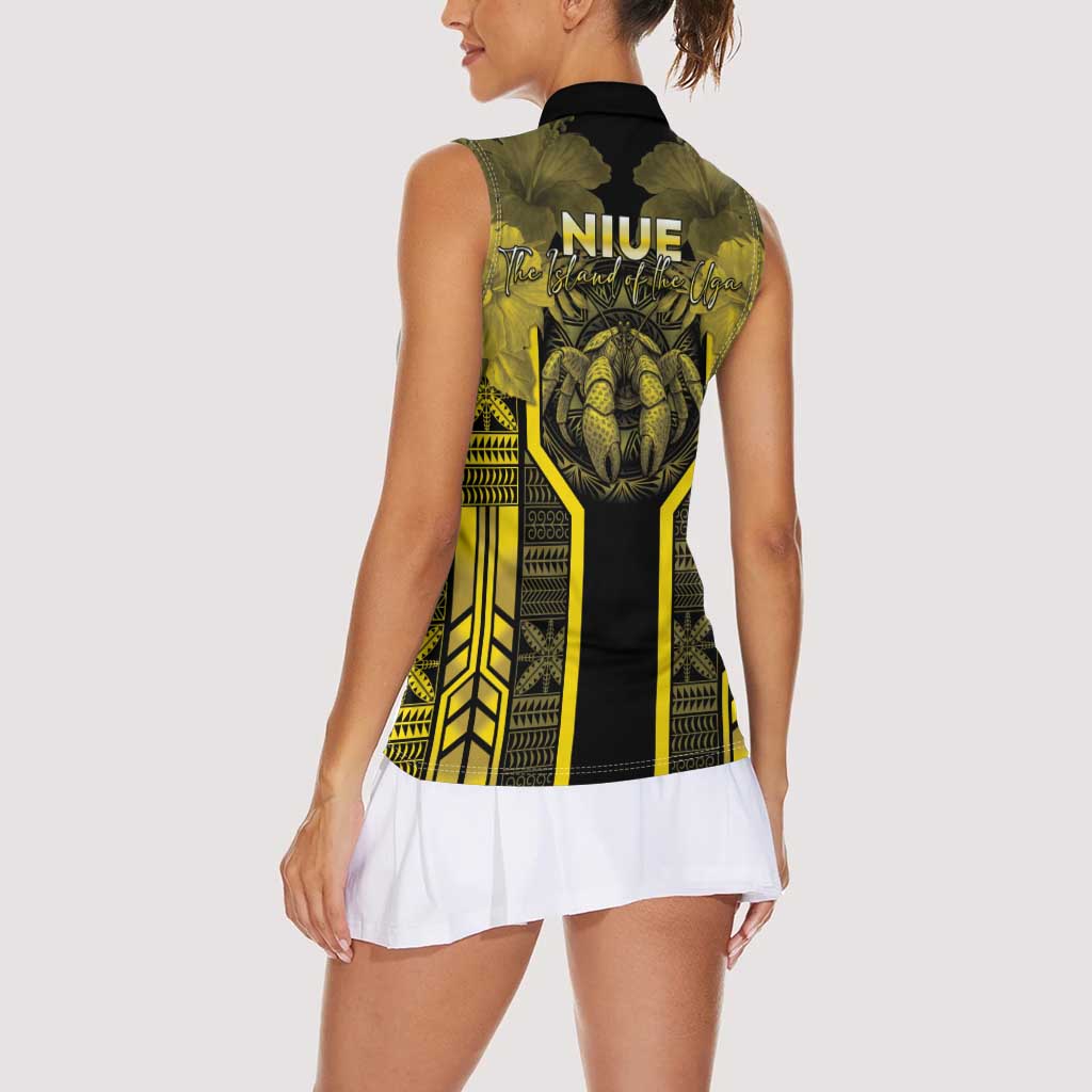 Niue The Rock Women Sleeveless Polo Shirt The Island Of The Uga - Polynesian Pride