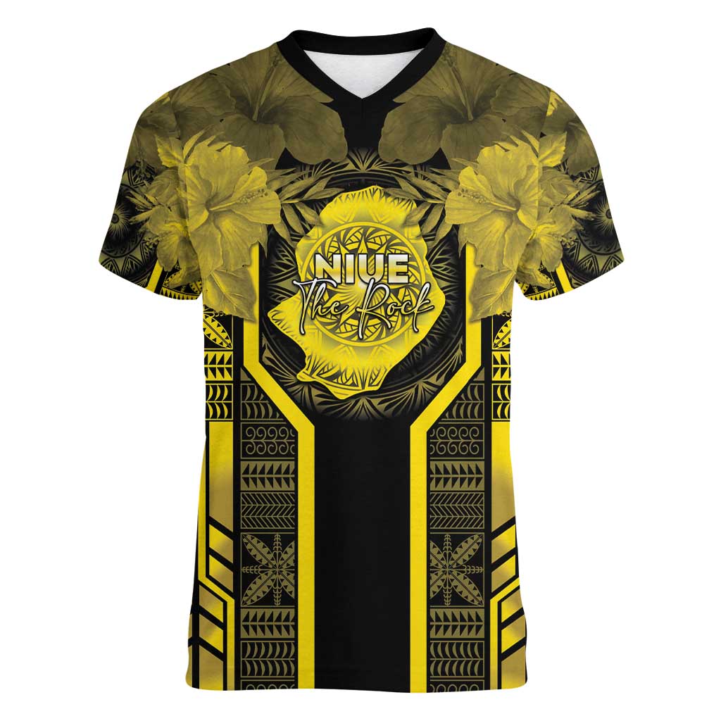 Niue The Rock Women V-Neck T-Shirt The Island Of The Uga - Polynesian Pride