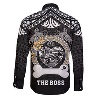 Personalized Shiba Inu Dog Family Matching Mermaid Dress and Hawaiian Shirt With Polynesian Heart Name Tags LT05 - Polynesian Pride