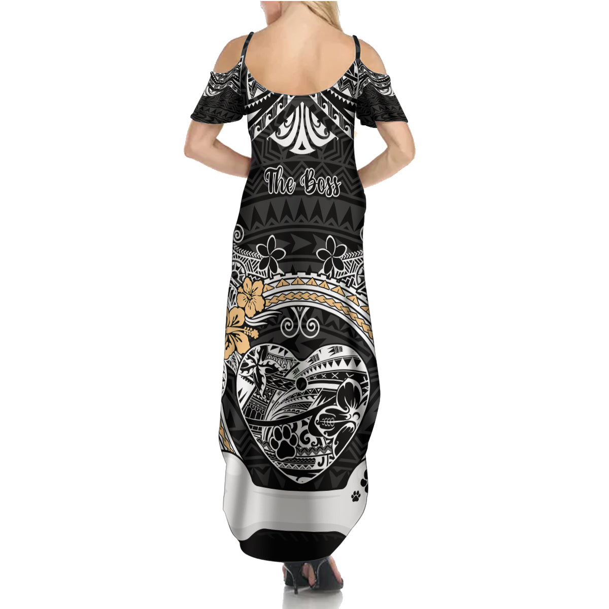 personalized-shiba-inu-dog-summer-maxi-dress-with-polynesian-heart-name-tags