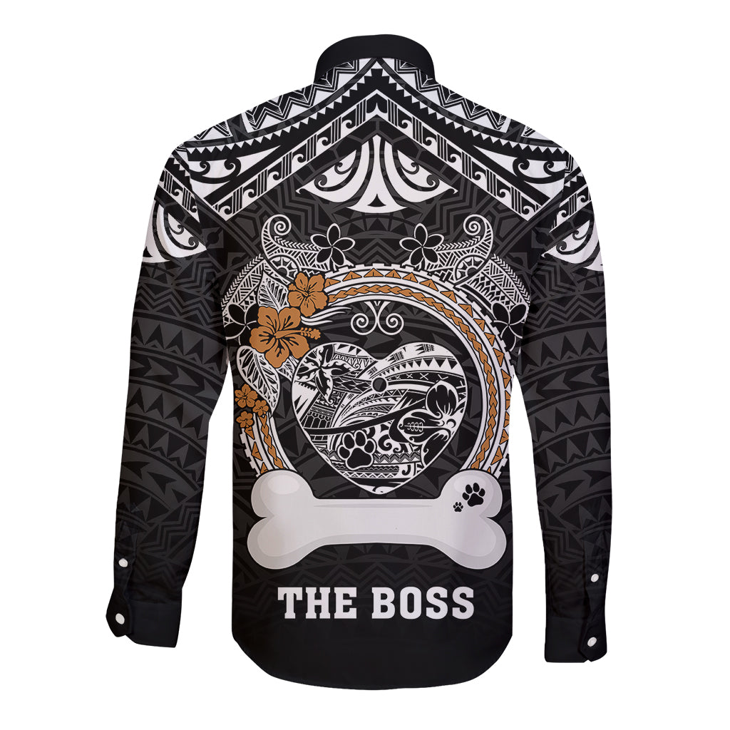 personalized-pitbull-dog-long-sleeve-button-shirt-with-polynesian-heart-name-tags