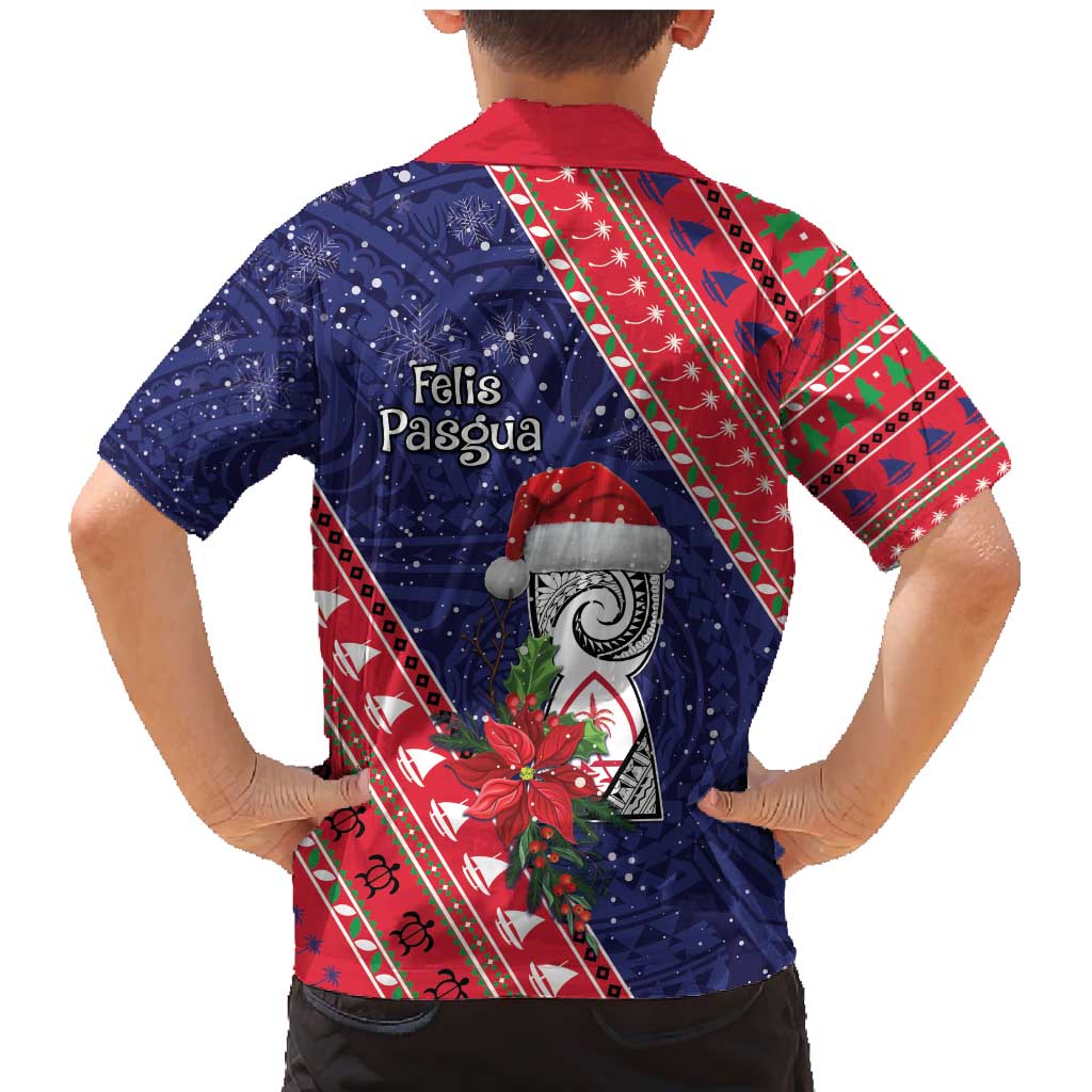 Guam Christmas Family Matching Mermaid Dress and Hawaiian Shirt Felis Nabidat Guaman Seal With Poinsettia