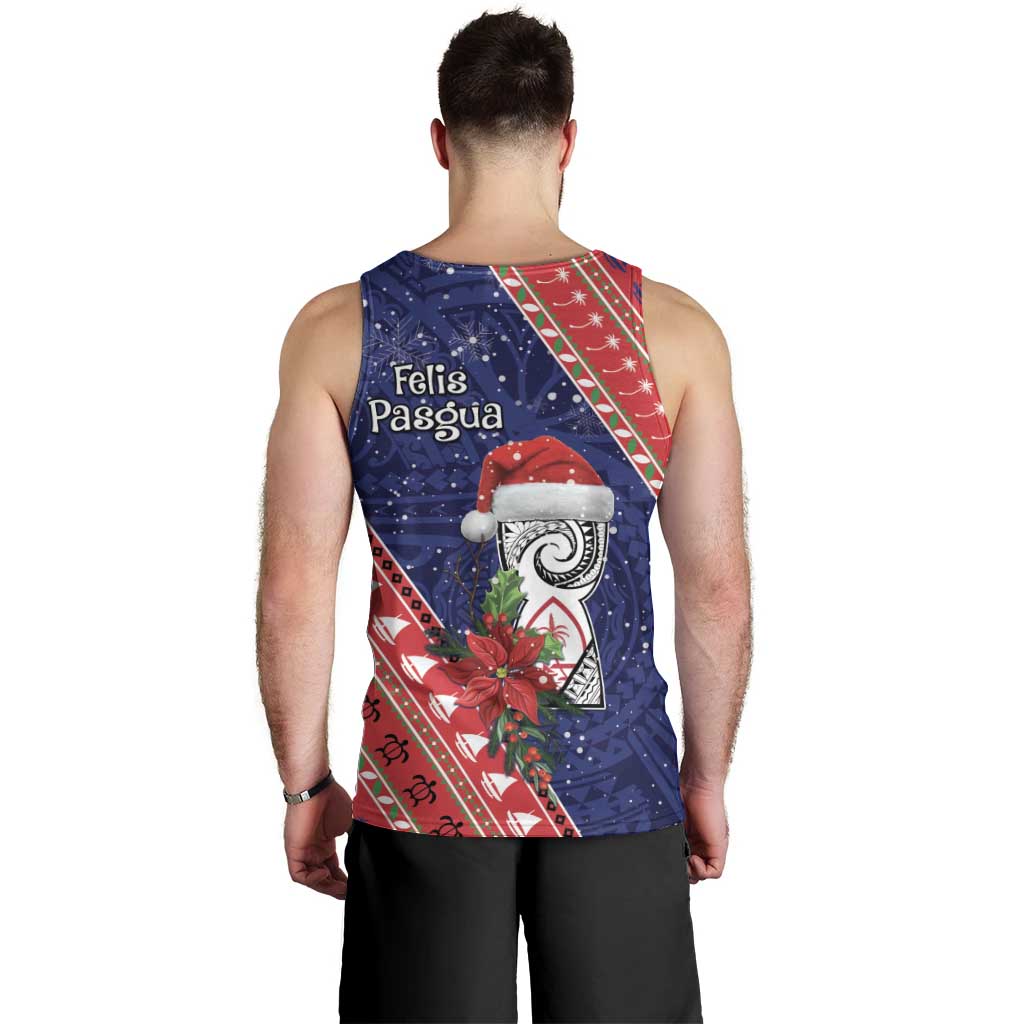 Guam Christmas Men Tank Top Felis Nabidat Guaman Seal With Poinsettia