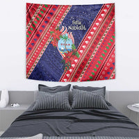 Guam Christmas Tapestry Felis Nabidat Guaman Seal With Poinsettia