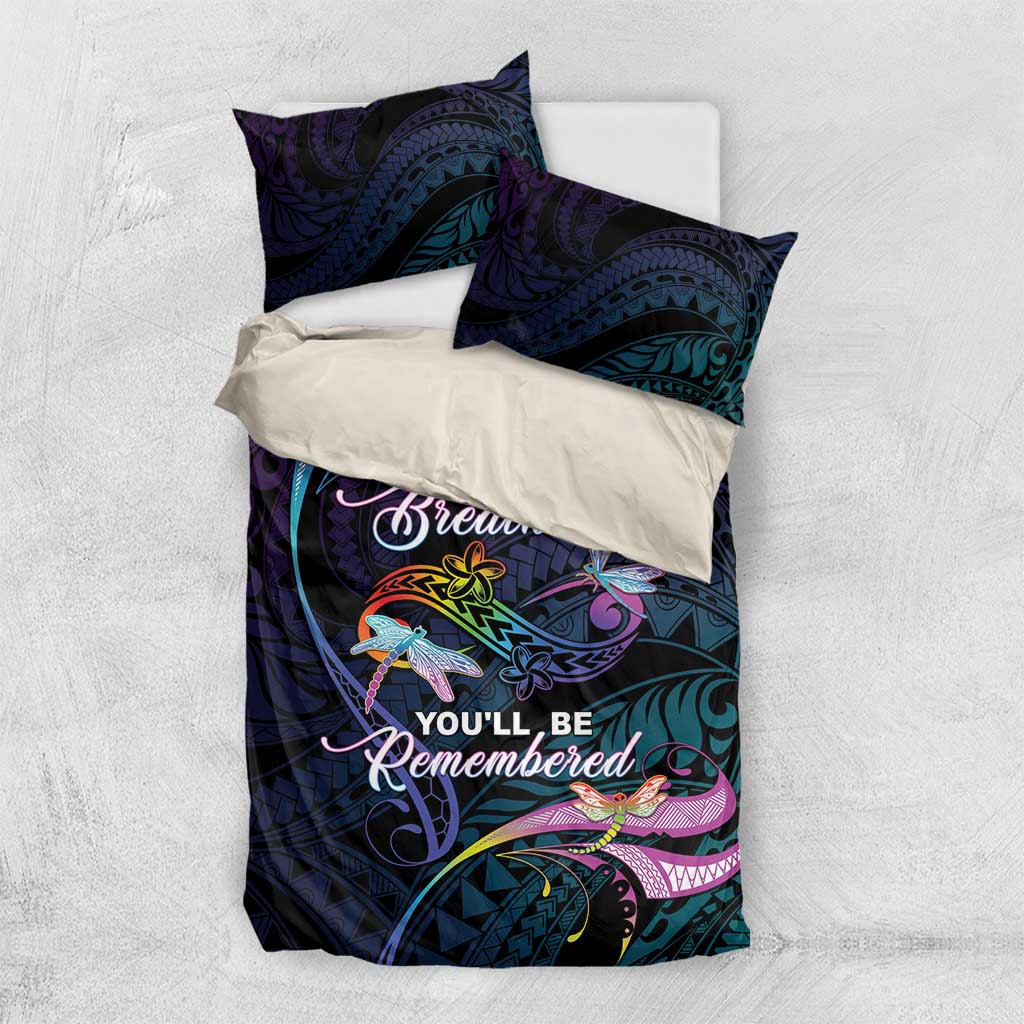 Polynesia Memorial Bedding Set Always Remembered Dragonfly Polynesian Style LT05 US Twin 172cm x 218cm Colorful - Polynesian Pride