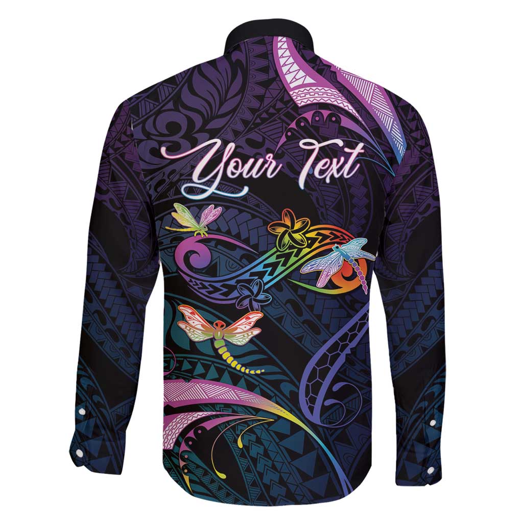 Personalised Polynesia Memorial Family Matching Tank Maxi Dress and Hawaiian Shirt Always Remembered Dragonfly Polynesian Style