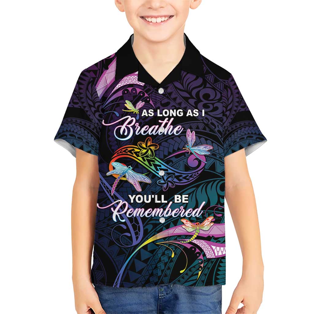 Personalised Polynesia Memorial Kid Hawaiian Shirt Always Remembered Dragonfly Polynesian Style LT05 Kid Colorful - Polynesian Pride