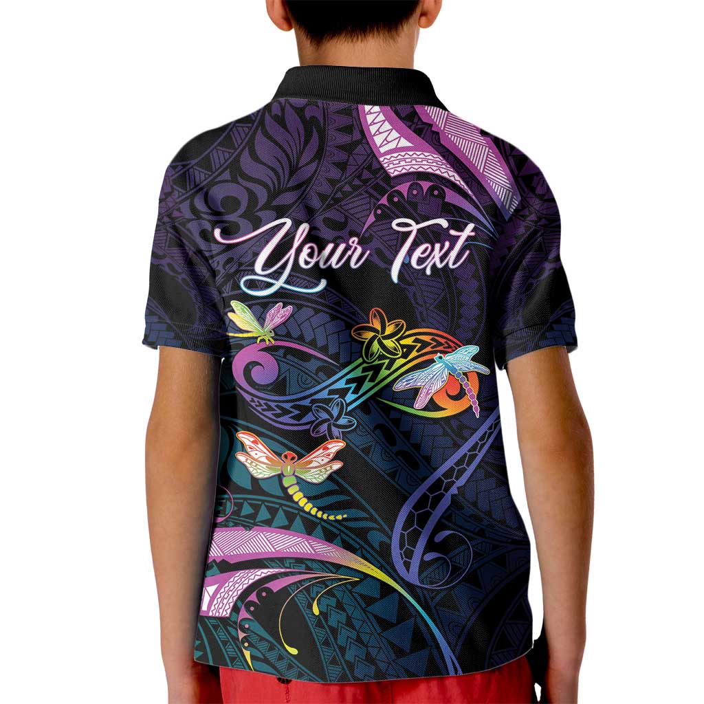 Personalised Polynesia Memorial Kid Polo Shirt Always Remembered Dragonfly Polynesian Style LT05 - Polynesian Pride