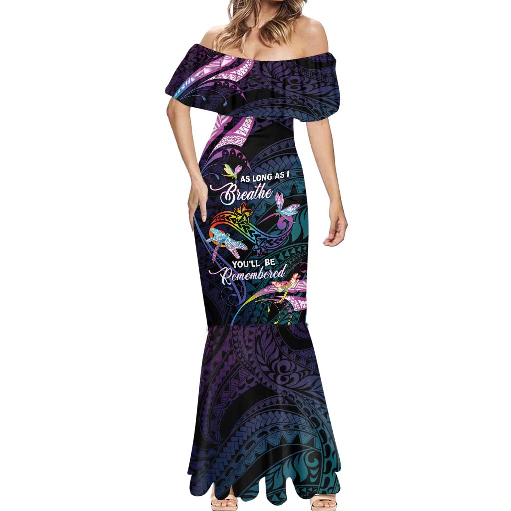 Personalised Polynesia Memorial Mermaid Dress Always Remembered Dragonfly Polynesian Style LT05 - Polynesian Pride