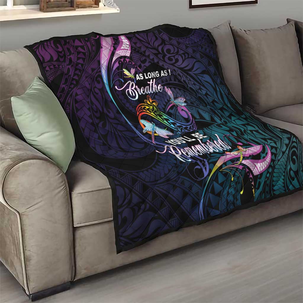 Polynesia Memorial Quilt Always Remembered Dragonfly Polynesian Style