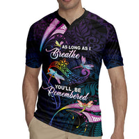 Personalised Polynesia Memorial Rugby Jersey Always Remembered Dragonfly Polynesian Style