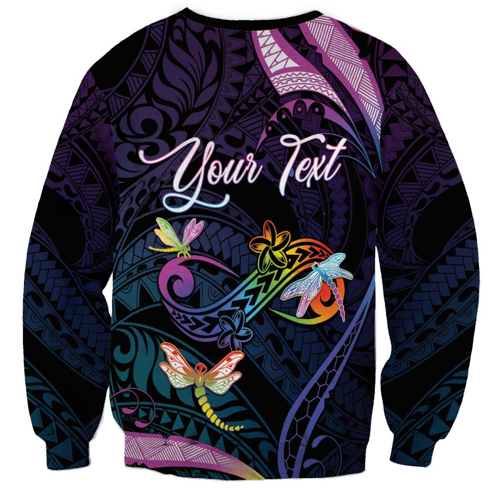 Personalised Polynesia Memorial Sweatshirt Always Remembered Dragonfly Polynesian Style