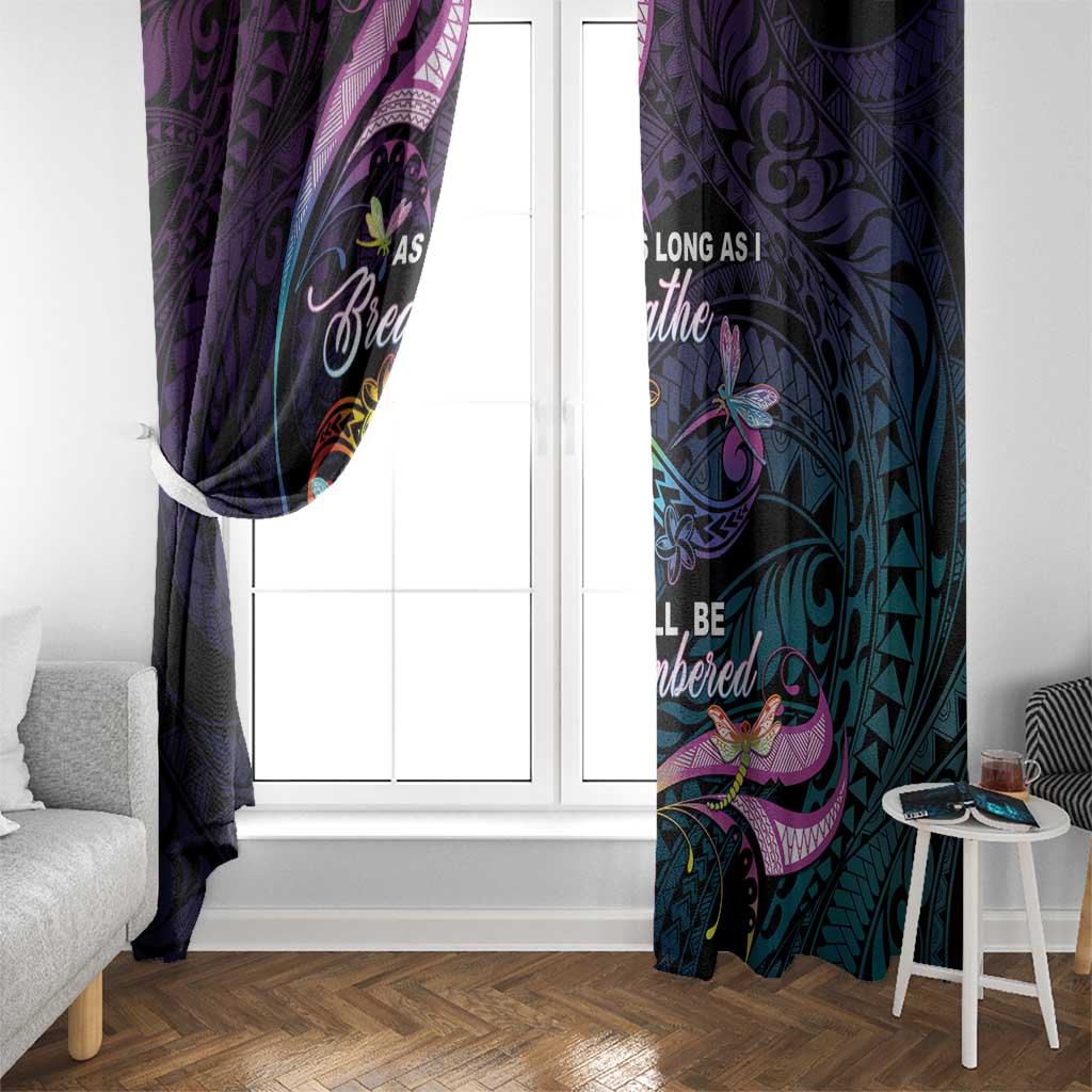 Polynesia Memorial Window Curtain Always Remembered Dragonfly Polynesian Style