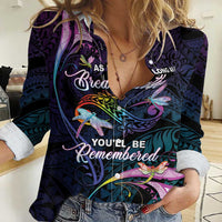 Personalised Polynesia Memorial Women Casual Shirt Always Remembered Dragonfly Polynesian Style LT05 Female Colorful - Polynesian Pride