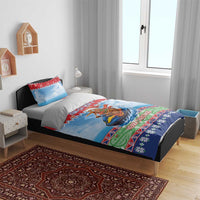 New Zealand Christmas Bedding Set Funny Jet Ride Kiwi Xmas - Polynesian Pride