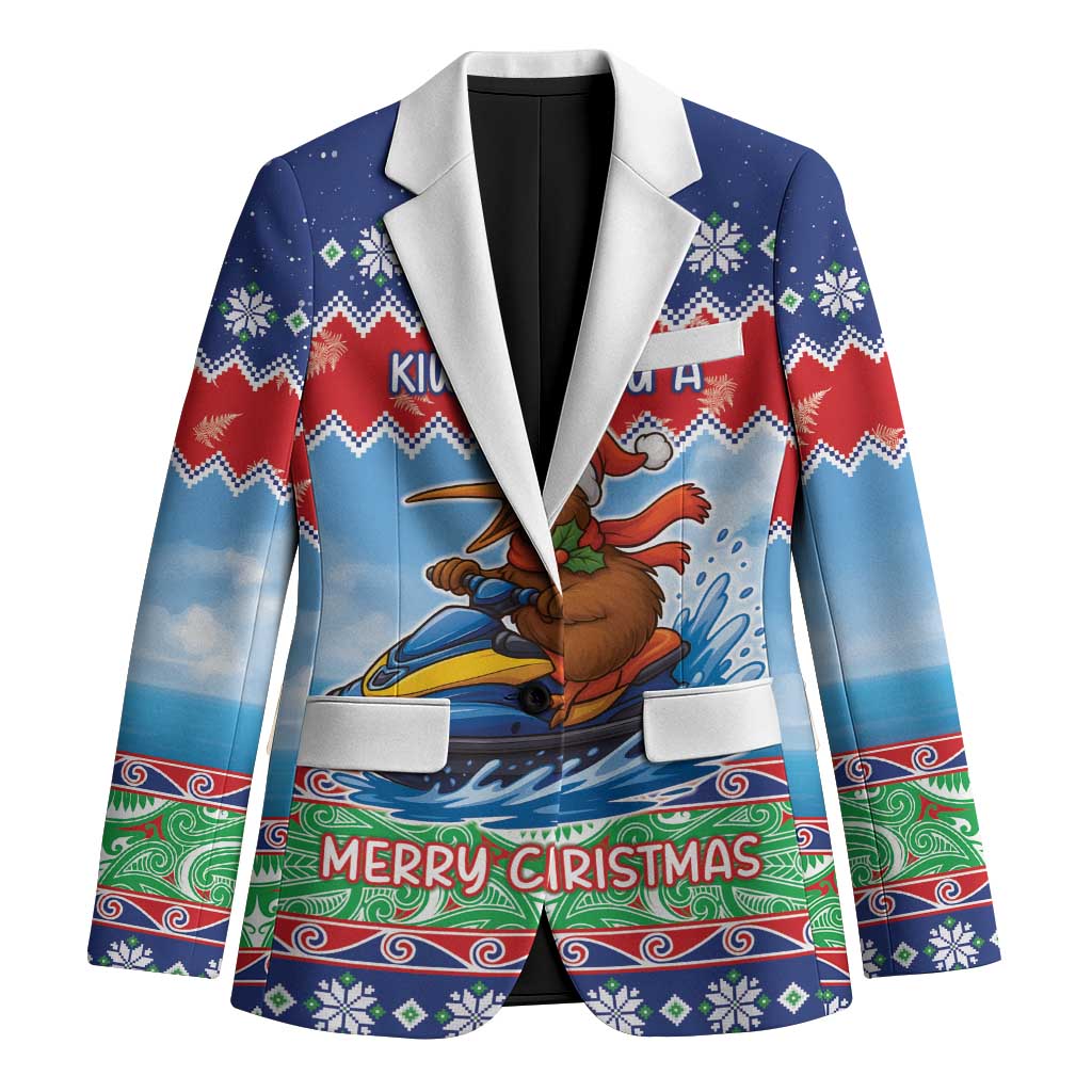 New Zealand Christmas Blazer Funny Jet Ride Kiwi Xmas - Polynesian Pride