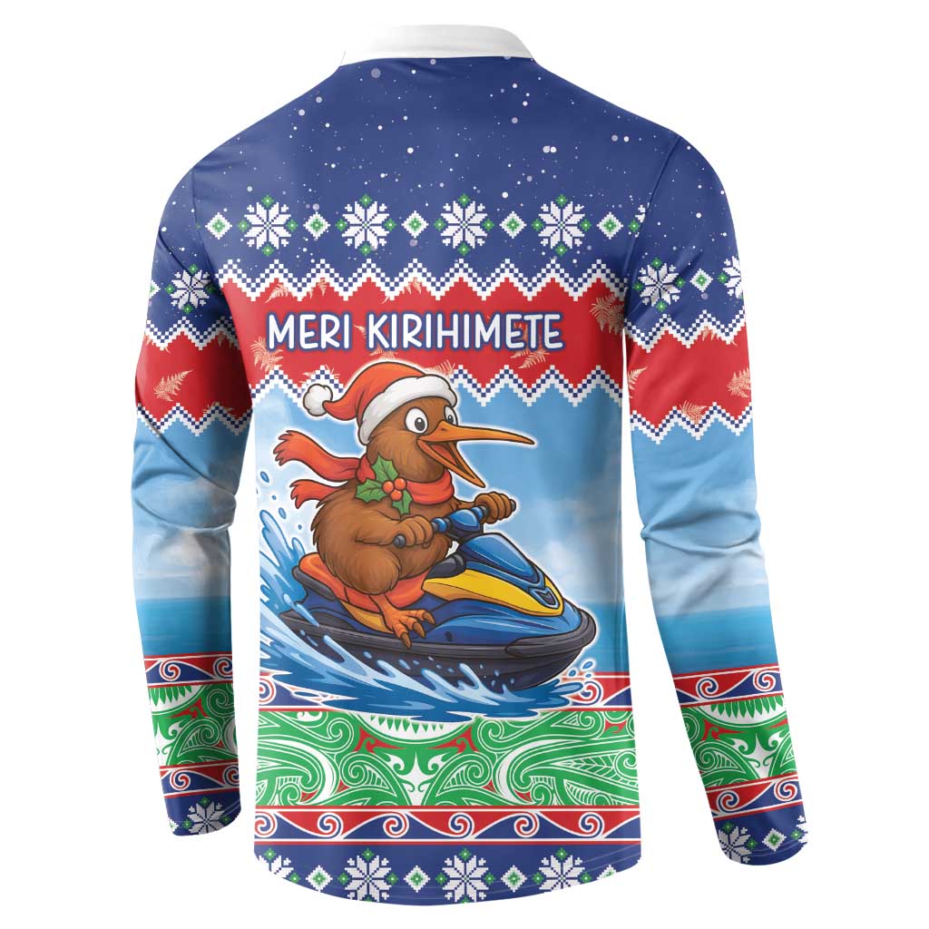 New Zealand Christmas Button Sweatshirt Funny Jet Ride Kiwi Xmas - Polynesian Pride