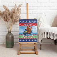 New Zealand Christmas Canvas Wall Art Funny Jet Ride Kiwi Xmas - Polynesian Pride