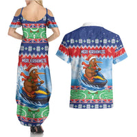 New Zealand Christmas Couples Matching Summer Maxi Dress and Hawaiian Shirt Funny Jet Ride Kiwi Xmas - Polynesian Pride