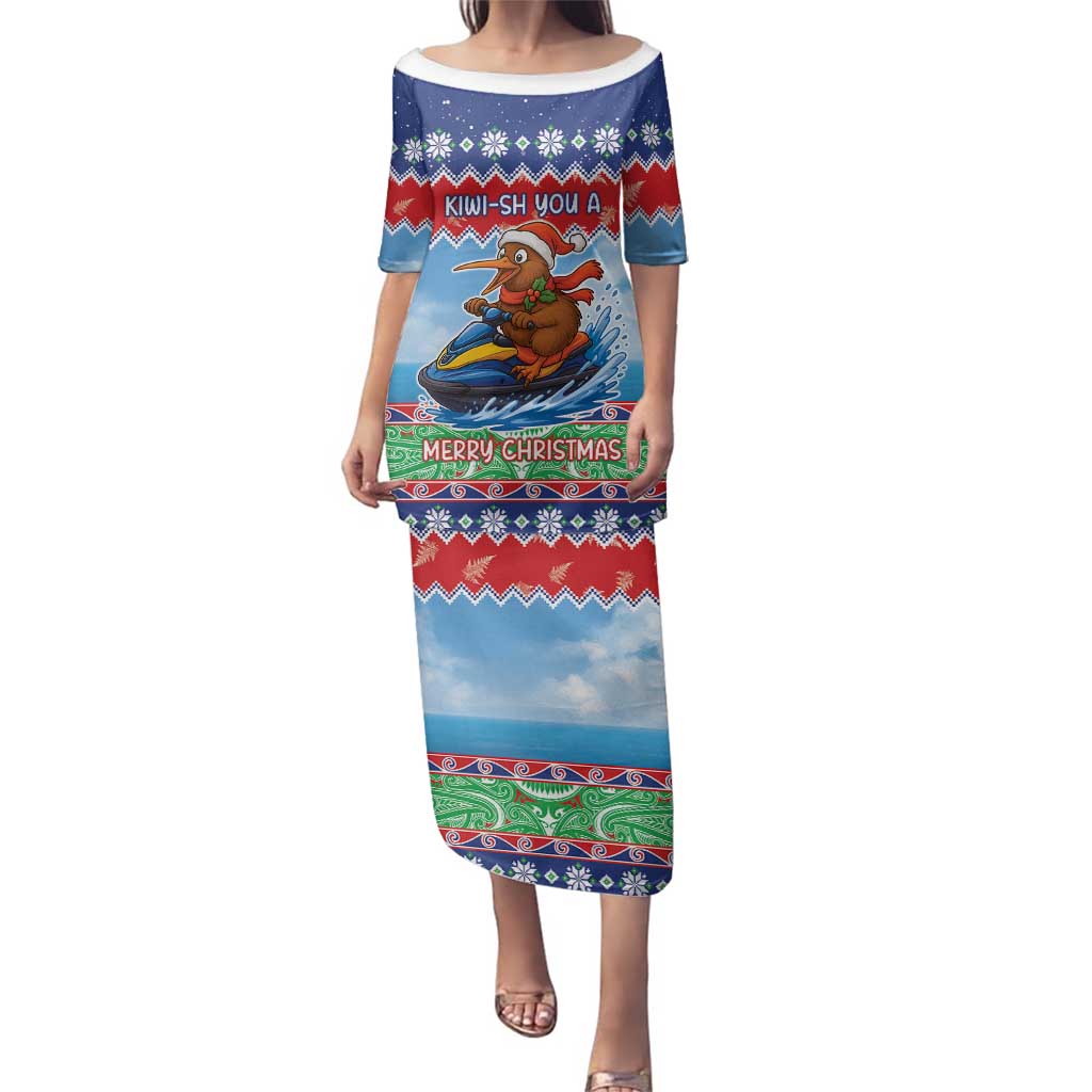 New Zealand Christmas Family Matching Puletasi and Hawaiian Shirt Funny Jet Ride Kiwi Xmas - Polynesian Pride