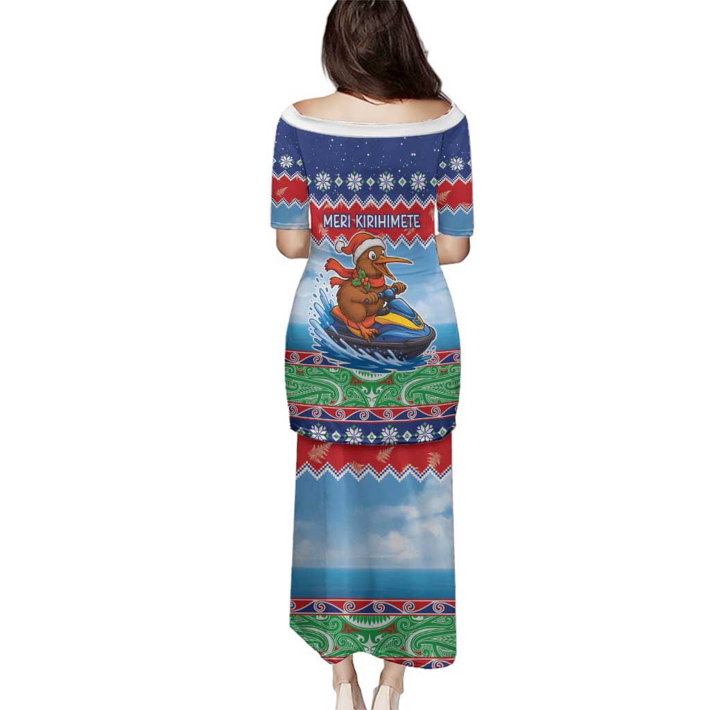 New Zealand Christmas Family Matching Puletasi and Hawaiian Shirt Funny Jet Ride Kiwi Xmas - Polynesian Pride