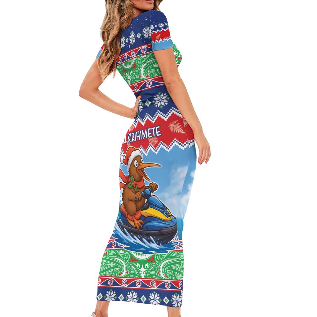 New Zealand Christmas Family Matching Short Sleeve Bodycon Dress and Hawaiian Shirt Funny Jet Ride Kiwi Xmas - Polynesian Pride