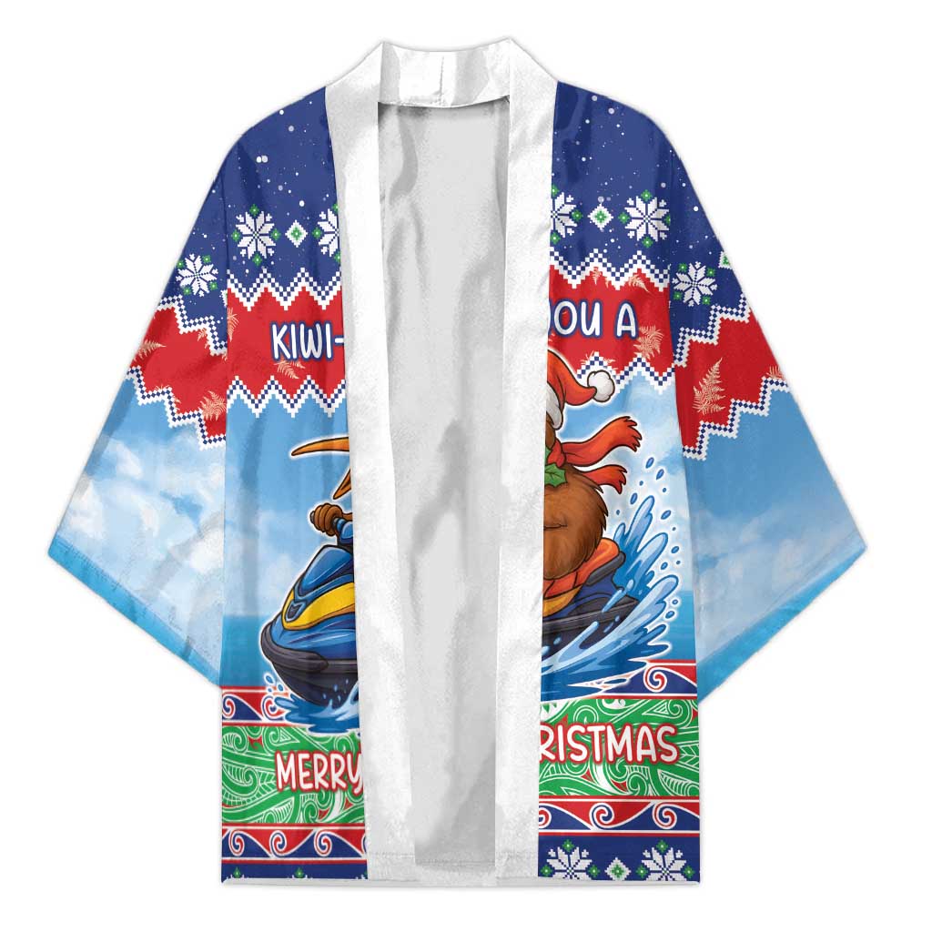 New Zealand Christmas Kimono Funny Jet Ride Kiwi Xmas - Polynesian Pride