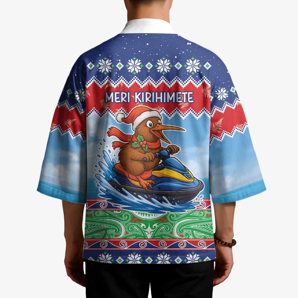 New Zealand Christmas Kimono Funny Jet Ride Kiwi Xmas - Polynesian Pride