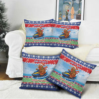 New Zealand Christmas Pillow Cover Funny Jet Ride Kiwi Xmas - Polynesian Pride