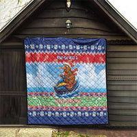 New Zealand Christmas Quilt Funny Jet Ride Kiwi Xmas - Polynesian Pride