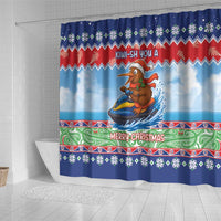 New Zealand Christmas Shower Curtain Funny Jet Ride Kiwi Xmas - Polynesian Pride
