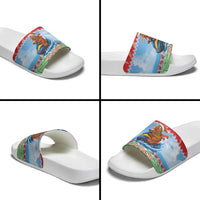 New Zealand Christmas Slide Sandals Funny Jet Ride Kiwi Xmas - Polynesian Pride