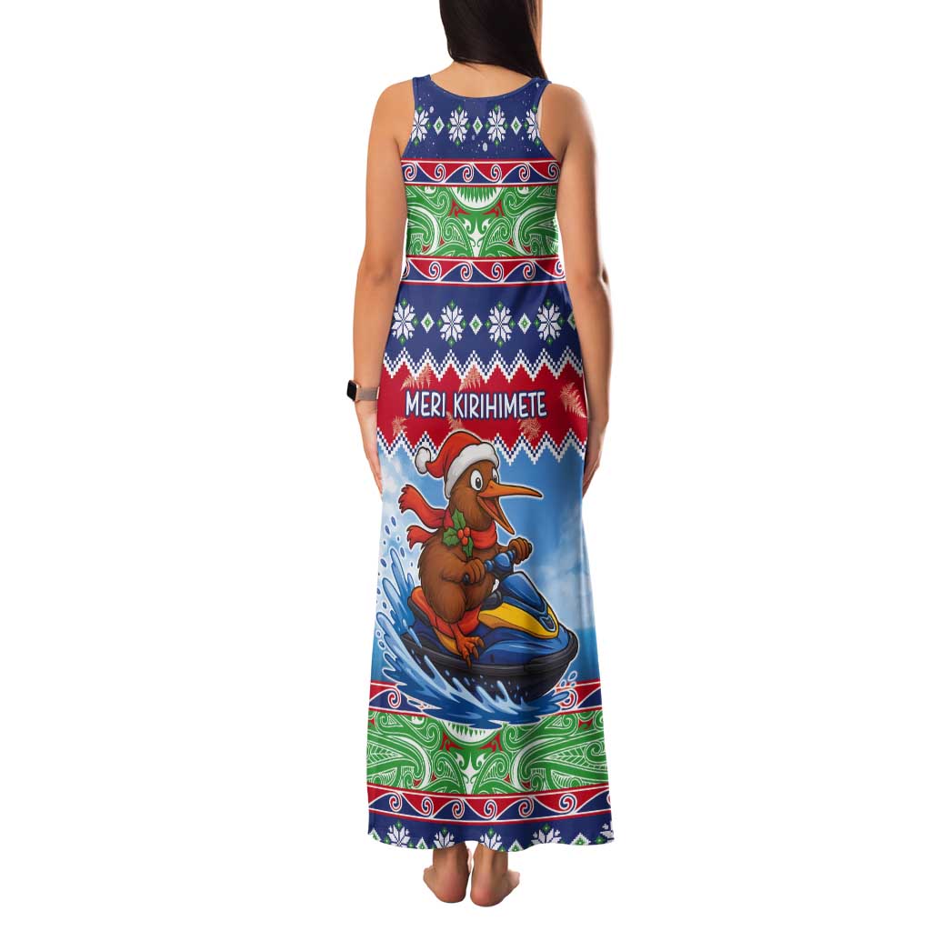 New Zealand Christmas Tank Maxi Dress Funny Jet Ride Kiwi Xmas - Polynesian Pride