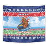 New Zealand Christmas Tapestry Funny Jet Ride Kiwi Xmas - Polynesian Pride