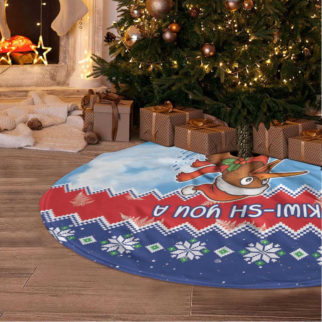 New Zealand Christmas Tree Skirt Funny Jet Ride Kiwi Xmas - Polynesian Pride