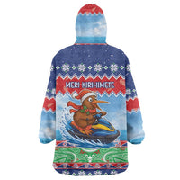 New Zealand Christmas Wearable Blanket Hoodie Funny Jet Ride Kiwi Xmas - Polynesian Pride