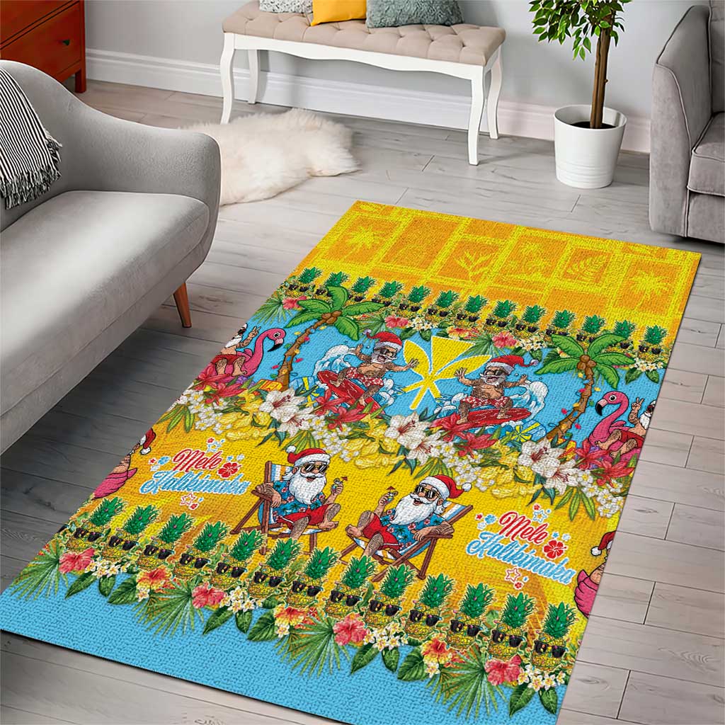 Hawaii Christmas Area Rug Mele Kalikimaka Tropical Vibes - Polynesian Pride