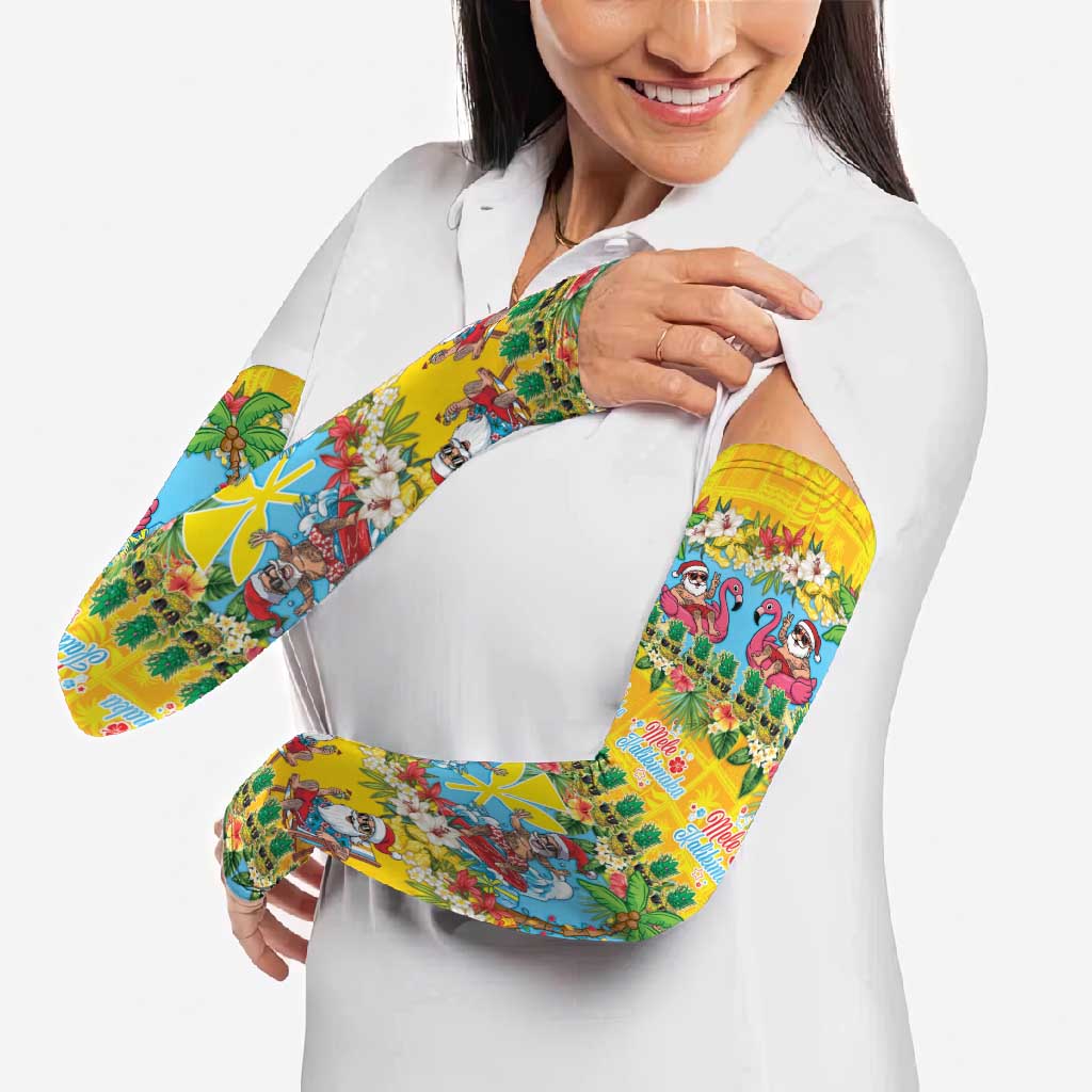Hawaii Christmas Arm Sleeves Mele Kalikimaka Tropical Vibes - Polynesian Pride
