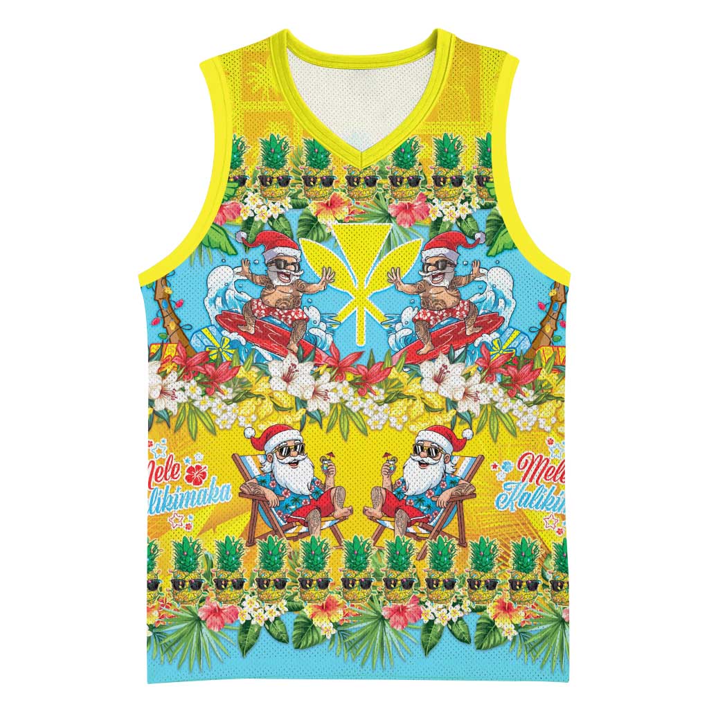 Hawaii Christmas Basketball Jersey Mele Kalikimaka Tropical Vibes - Polynesian Pride