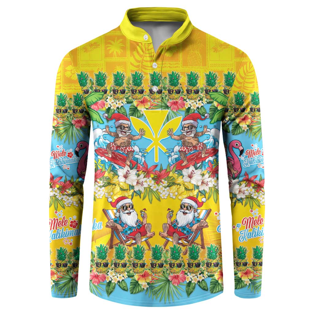 Hawaii Christmas Button Sweatshirt Mele Kalikimaka Tropical Vibes - Polynesian Pride