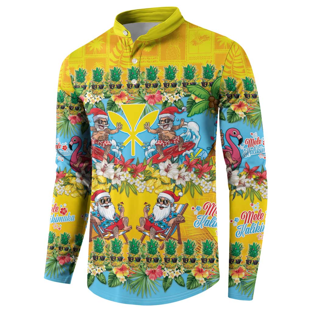 Hawaii Christmas Button Sweatshirt Mele Kalikimaka Tropical Vibes - Polynesian Pride