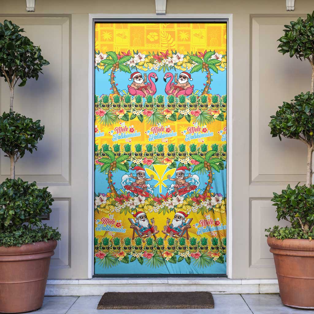 Hawaii Christmas Door Cover Mele Kalikimaka Tropical Vibes - Polynesian Pride